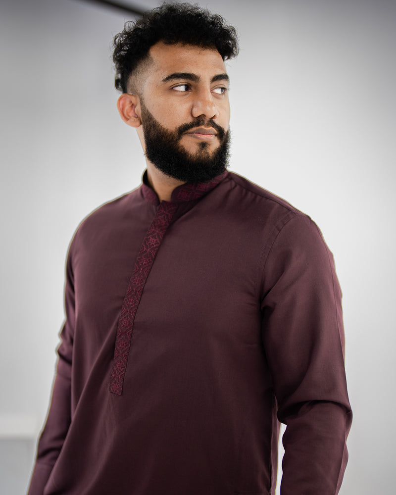 Maroon Kurta Pajama Set