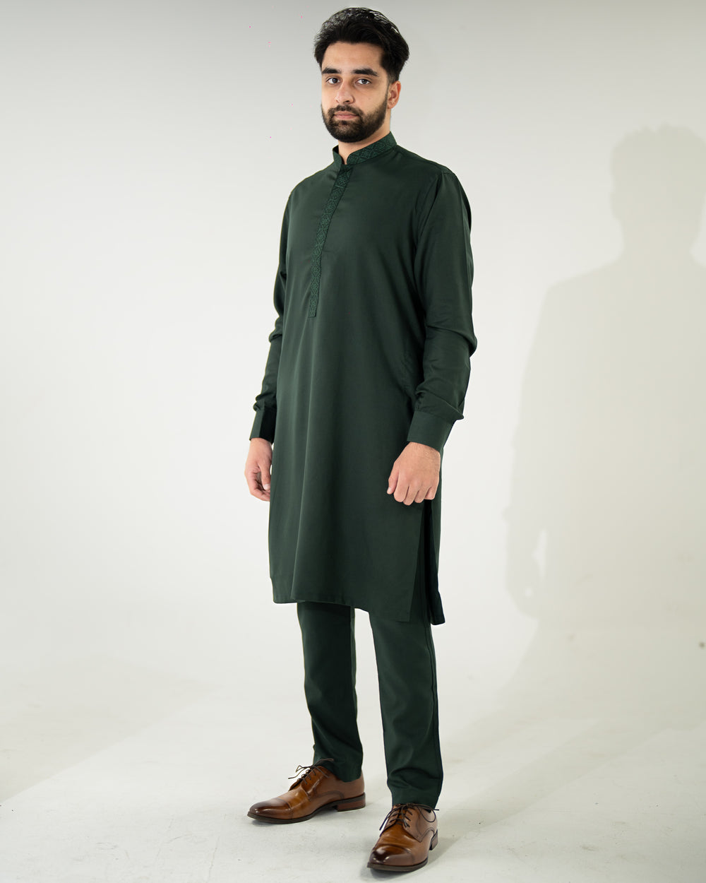 Dark Green Kurta Pajama Set