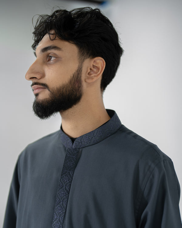 Steel Blue Kurta Pajama Set