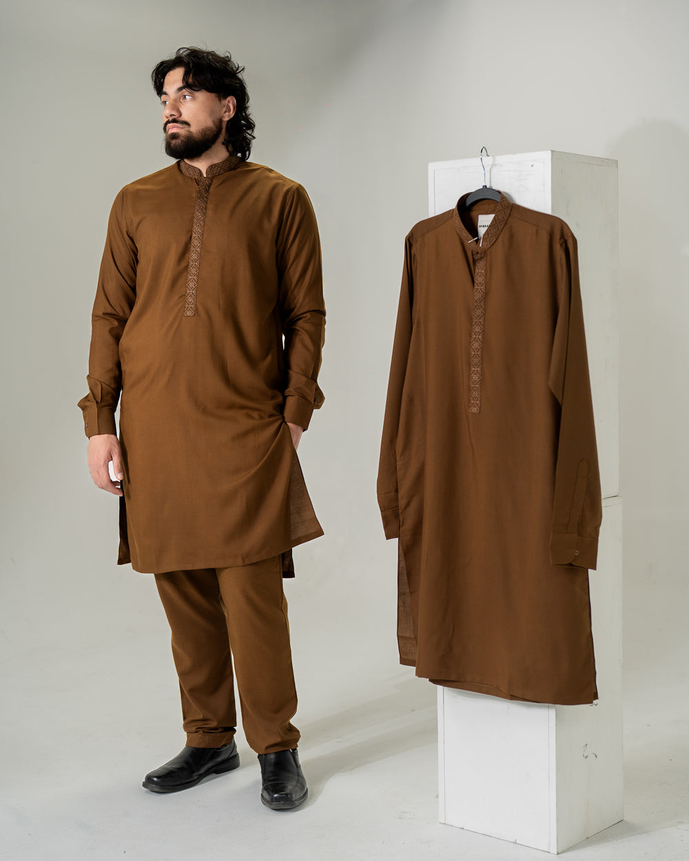 Brown Kurta Pajama Set
